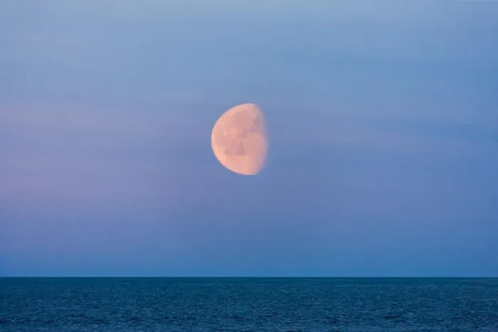 Framed Print : Moon over the Bering Sea, Russia Far East