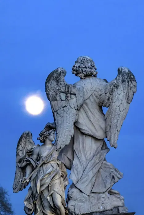 Framed Print : Moon Bernini Angels Castel Ponte Sant Angelo, Rome, Italy Framed Print : Moon Bernini Angels Castel Ponte Sant Angelo, Rome, Italy