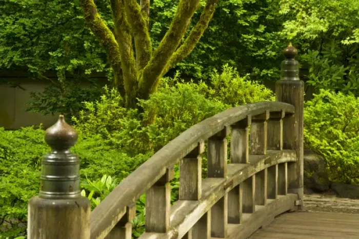 Framed Print : Moon Bridge, Strolling Garden, Portland Japanese Garden, Portland, Oregon, USA