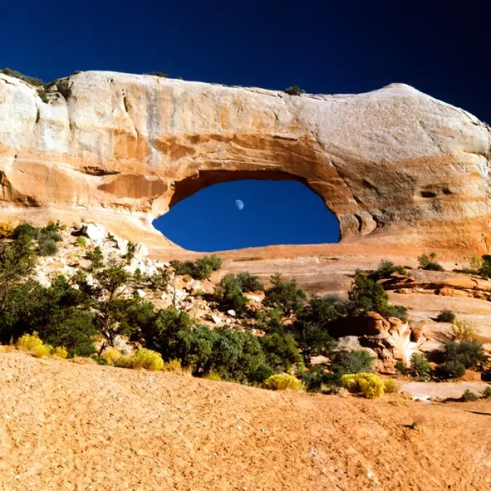 Framed Print : Moon in Wilson Arch on highway 191 between Moab and Monticello Utah adjacent to Needles Framed Print : Moon in Wilson Arch on highway 191 between Moab and Monticello Utah adjacent to Needles