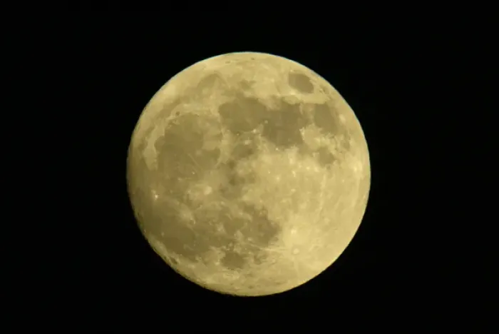 Framed Print : Full moon with yellowish hue. Credit as: Arthur Morris  /  Jaynes Gallery  /  Danita Delimont