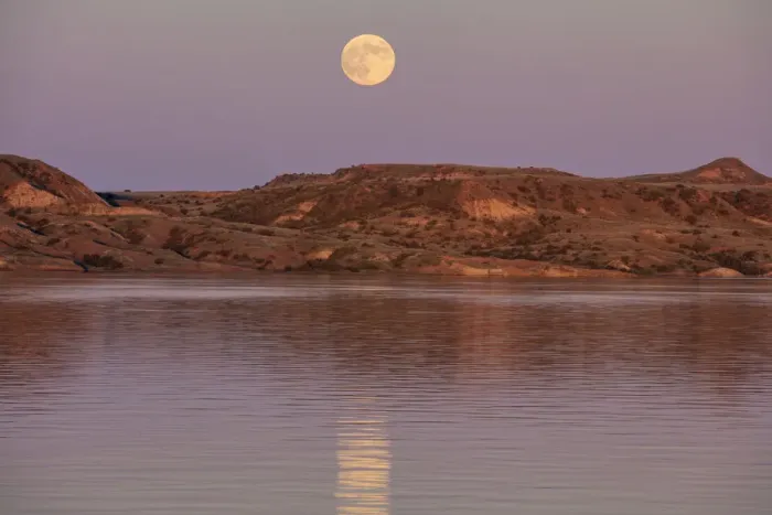 Framed Print : Full moonrise over Fort Peck Reservoir in the Charles M Russell National Wildlife Framed Print : Full moonrise over Fort Peck Reservoir in the Charles M Russell National Wildlife