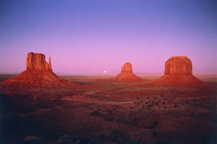 Framed Print : Moonrise between Mitten Buttes in Monument Valley, Navajo Nation, Arizona Framed Print : Moonrise between Mitten Buttes in Monument Valley, Navajo Nation, Arizona
