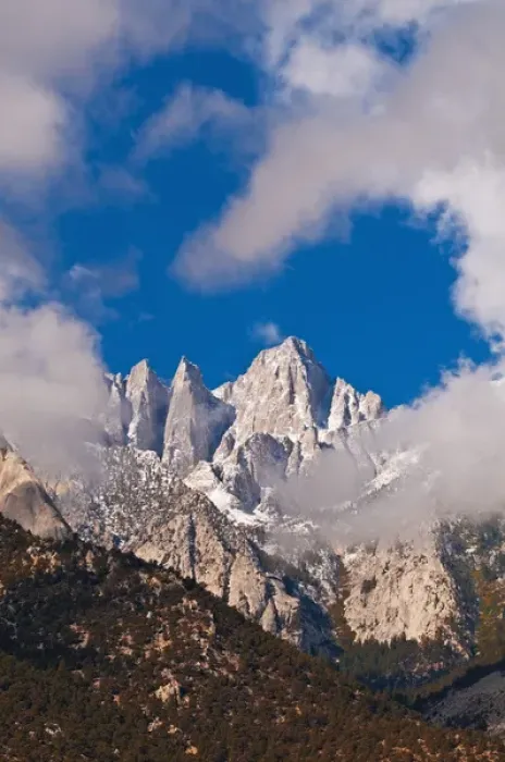 Framed Print : Morning light on the east face of Mount Whitney, Sequoia National Park, California USA