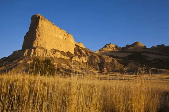 Framed Print : Morning light greets Eagle Rock at ScottsBluff National Monument, Nebraska, USA Framed Print : Morning light greets Eagle Rock at ScottsBluff National Monument, Nebraska, USA