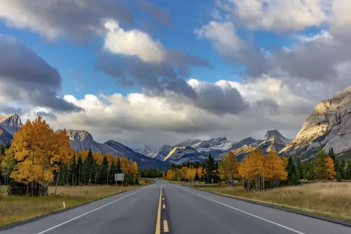 Framed Print : Morning light on Highway 40 in Kananaskis Country, Alberta, Canada