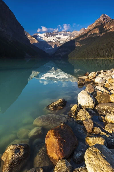 Morning light on Lake Louise, Banff National Park, Alberta, Canada
