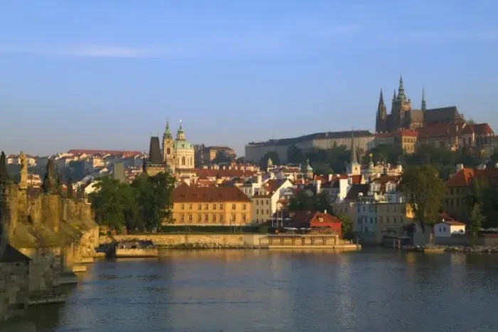Framed Print : Morning view of Prague Castle by Vltava River, Prague, Czech Republic Framed Print : Morning view of Prague Castle by Vltava River, Prague, Czech Republic
