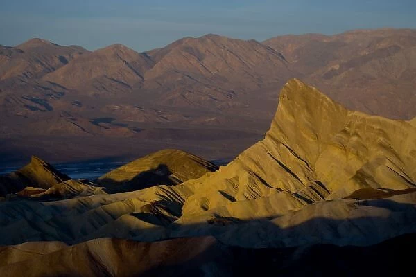 Mornings first light on Zabriskie Point and Death Valley Below. Death Valley N. P