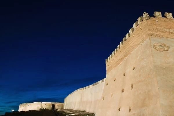 MOROCCO, Atlantic Coast, AGADIR: ANCIENT KASBAH Walls  /  Evening