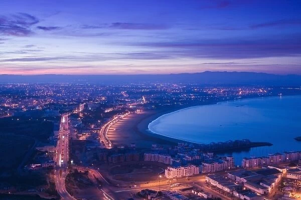 MOROCCO, Atlantic Coast, AGADIR: Town View & Boulevard Mohammed V from ANCIENT KASBAH