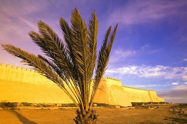 MOROCCO, Atlantic Coast, AGADIR: Ancient Kasbah Walls  /  Dawn