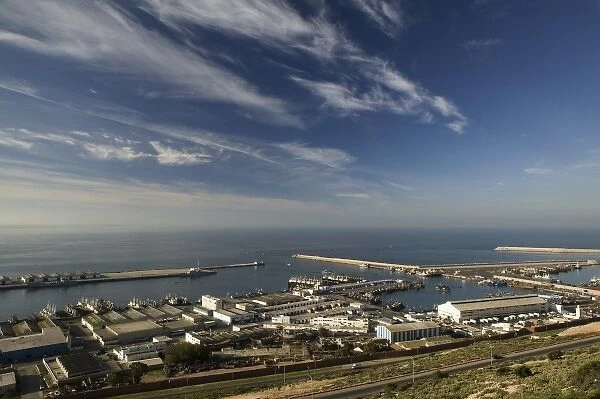 MOROCCO, Atlantic Coast, AGADIR: Commercial Port from ANCIENT KASBAH  /  Morning