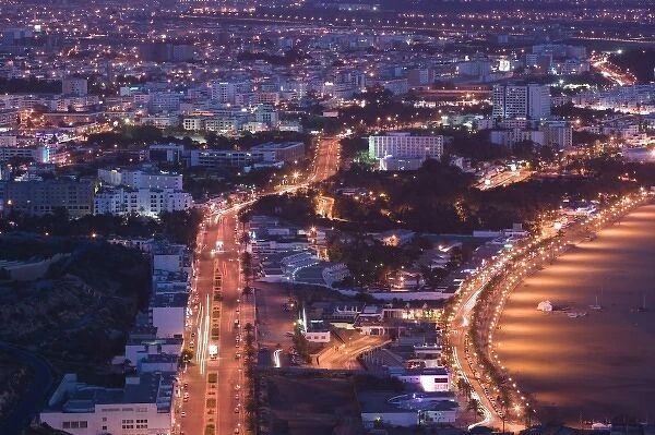 MOROCCO, Atlantic Coast, AGADIR: Town View & Boulevard Mohammed V from ANCIENT KASBAH