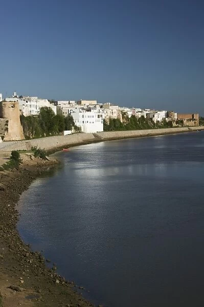 MOROCCO, Atlantic Coast, AZEMMOUR: Town View from Um, er, Rbia River