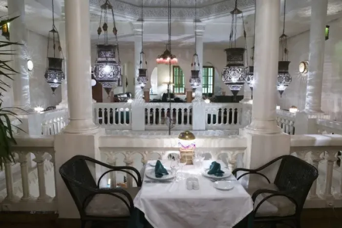 Framed Print : MOROCCO, Atlantic Coast, CASABLANCA: Interior of Ricks Cafe Restaurant patterned Framed Print : MOROCCO, Atlantic Coast, CASABLANCA: Interior of Ricks Cafe Restaurant patterned