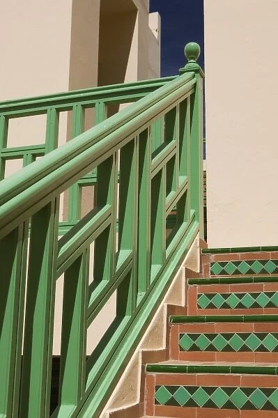 MOROCCO, Atlantic Coast, ESSAOUIRA: Ryad Mogador Hotel  /  Detail of Stairs