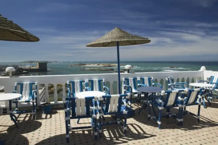 Framed Print : MOROCCO, Atlantic Coast, ESSAOUIRA: Place Moulay Hassan Cafe Rooftop Framed Print : MOROCCO, Atlantic Coast, ESSAOUIRA: Place Moulay Hassan Cafe Rooftop