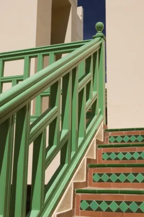 Framed Print : MOROCCO, Atlantic Coast, ESSAOUIRA: Ryad Mogador Hotel / Detail of Stairs Framed Print : MOROCCO, Atlantic Coast, ESSAOUIRA: Ryad Mogador Hotel / Detail of Stairs