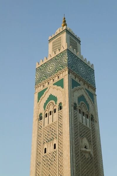MOROCCO, Casablanca: Hassan II Mosque (b. 1993), Exterior  /  Sunset Holds 25, 000 Worshipers
