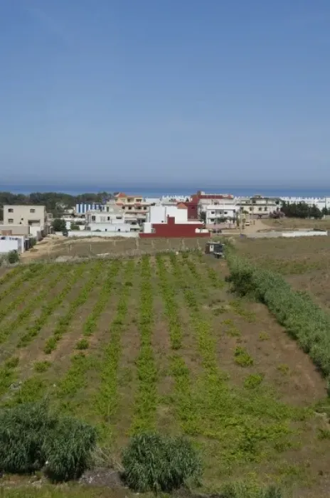 Framed Print : Morocco. Countryside farmland view of the Oued Martil valley located between Ceuta