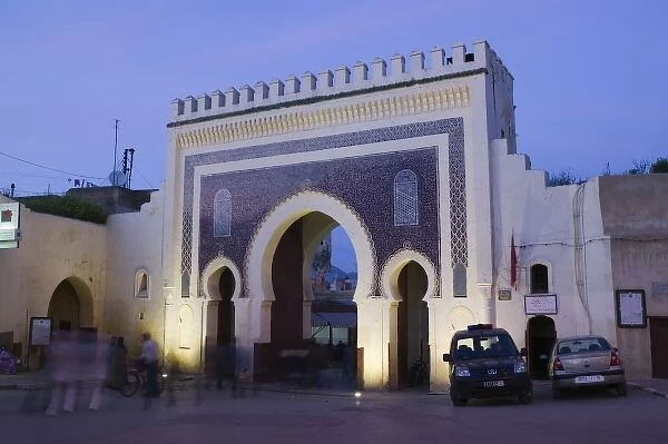 MOROCCO, Fes: Fes El, Bali (Old Fes), Evening View of the Bab Bou Jeloud Gate Main