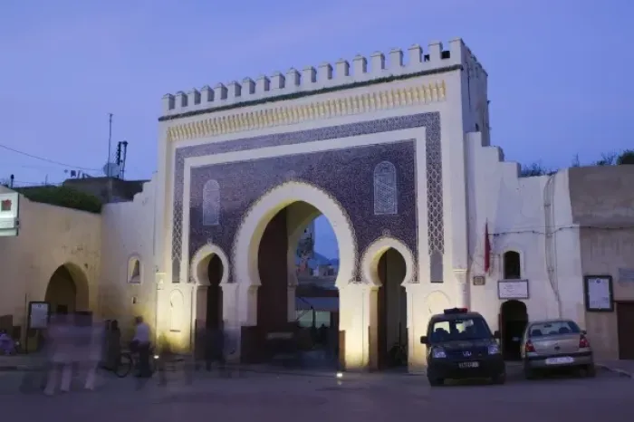 Framed Print : MOROCCO, Fes: Fes El, Bali (Old Fes), Evening View of the Bab Bou Jeloud Gate Main Framed Print : MOROCCO, Fes: Fes El, Bali (Old Fes), Evening View of the Bab Bou Jeloud Gate Main
