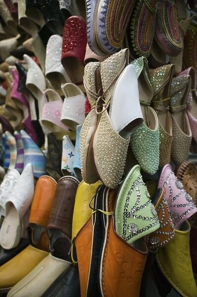 MOROCCO, Fes: Fes El, Bali (Old Fes), Babouches, Traditional Moroccan Slippers
