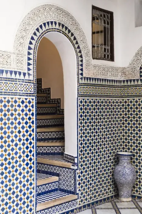 Framed Print : Morocco, Fes. Interior detail of a restored riad that is now a hotel, Riad Yacout Framed Print : Morocco, Fes. Interior detail of a restored riad that is now a hotel, Riad Yacout