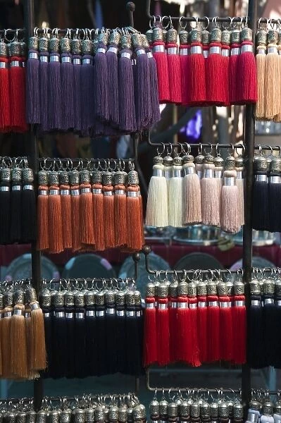 MOROCCO, MARRAKECH: The Souqs of Marrakech (Markets) Tassles