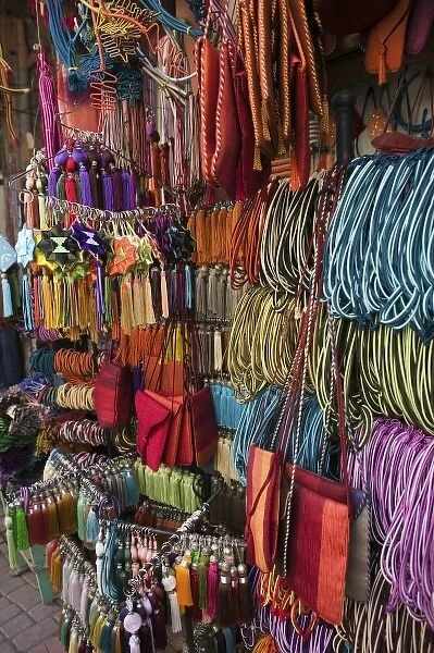 MOROCCO, MARRAKECH: The Souqs of Marrakech (Markets) Tassles