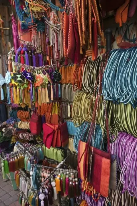 Framed Print : MOROCCO, MARRAKECH: The Souqs of Marrakech (Markets) Tassles