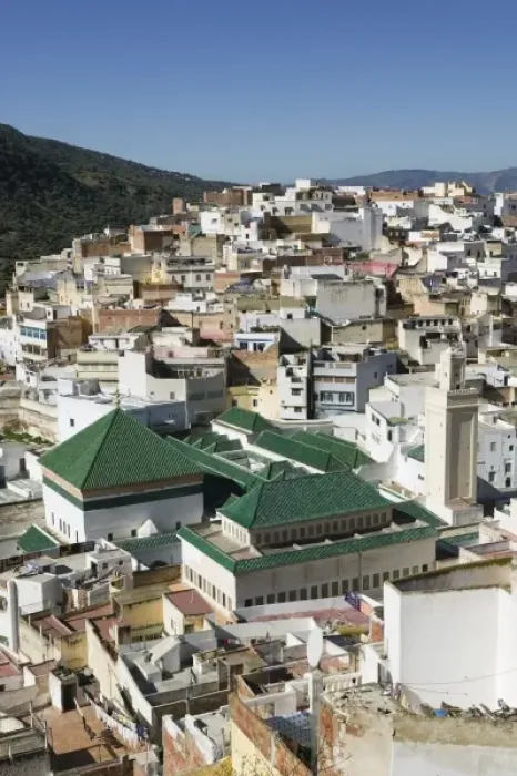 Framed Print : MOROCCO, Moulay, Idriss: Town View & the Mausoleum of Moulay Idriss, Saint and founder Framed Print : MOROCCO, Moulay, Idriss: Town View & the Mausoleum of Moulay Idriss, Saint and founder