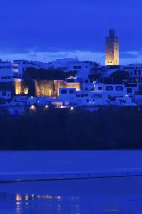 Framed Print : MOROCCO, Rabat: Kasbah des Oudaias, Evening view from Oued Bou Regreg River Framed Print : MOROCCO, Rabat: Kasbah des Oudaias, Evening view from Oued Bou Regreg River