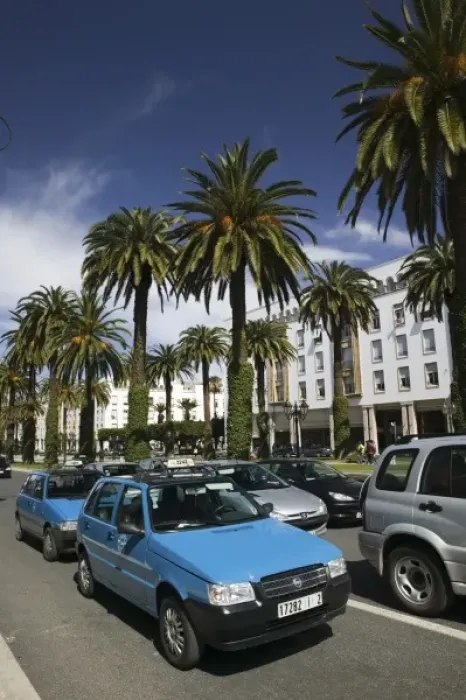 Framed Print : MOROCCO, Rabat: Rabat Ville Nouvelle / New Town, Petit Taxis, Avenue Mohammed V Framed Print : MOROCCO, Rabat: Rabat Ville Nouvelle / New Town, Petit Taxis, Avenue Mohammed V