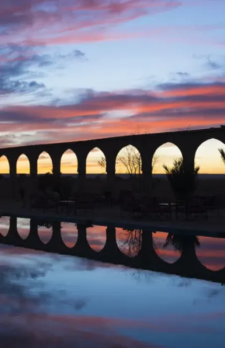 Framed Print : Morocco Sahara Desert sunset color on arches and water Las Palmeras area