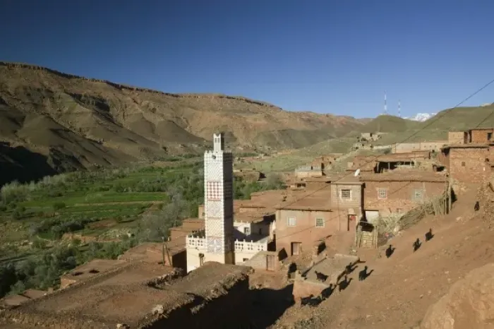 Framed Print : MOROCCO, South of the High Atlas, TIZI, N, TICHKA Pass Road: Iminni Village / Mosque Framed Print : MOROCCO, South of the High Atlas, TIZI, N, TICHKA Pass Road: Iminni Village / Mosque