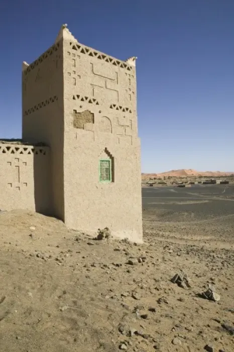 Framed Print : MOROCCO, Tafilalt, MERZOUGA: Kasbah Style Hotel