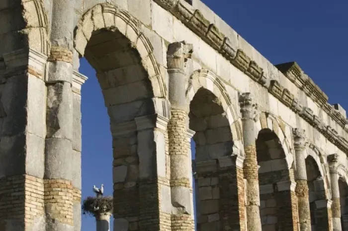 Framed Print : MOROCCO, Volubilis: Roman Town mostly dating to 2nd & 3rd c. AD  /  Abandoned by Romans