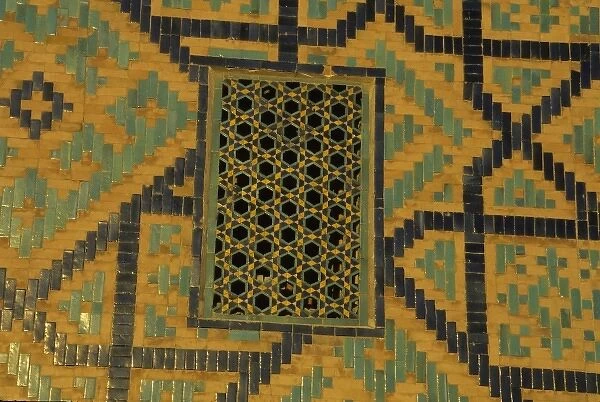 Mosaic detail Ulug Bek Madrasa Registan, Samarkand, Uzbekistan, Central Asia