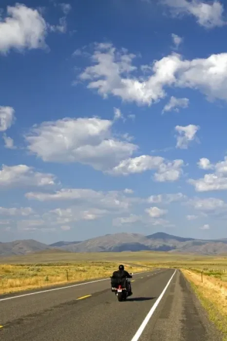 Framed Print : Motorcycling along US Highway 20 near Arco, Idaho, USA