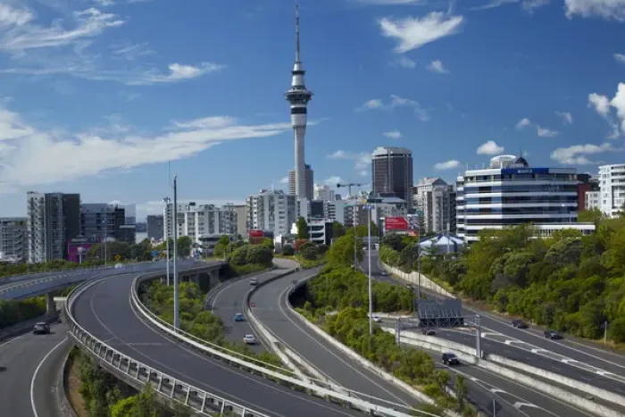 Framed Print : Motorways and Skytower, Auckland, North Island, New Zealand Framed Print : Motorways and Skytower, Auckland, North Island, New Zealand