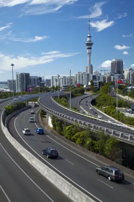 Framed Print : Motorways and Skytower, Auckland, North Island, New Zealand Framed Print : Motorways and Skytower, Auckland, North Island, New Zealand