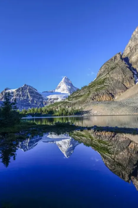 Framed Print : Mount Assiniboine and Mount Magog as seen from Sunburst Lake Framed Print : Mount Assiniboine and Mount Magog as seen from Sunburst Lake