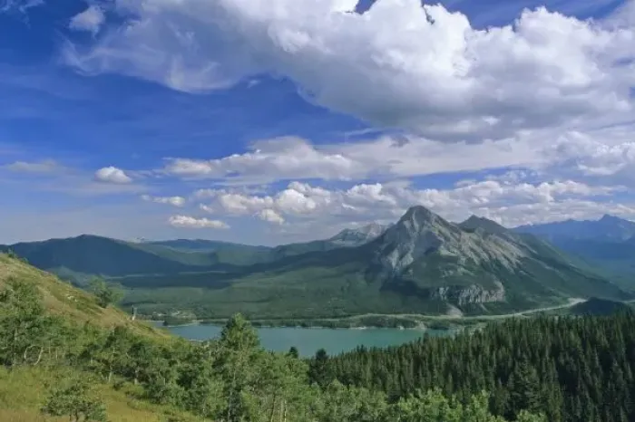 Framed Print : Mount Baldy and Barrier Lake in the Kananaskis Country of Alberta, Canada