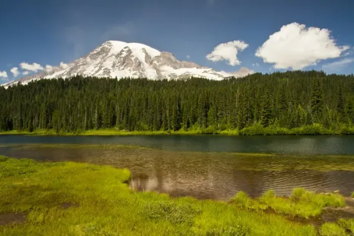 Framed Print : Mount Rainier and Reflection Lake; Mount Rainier National Park; Washington; USA