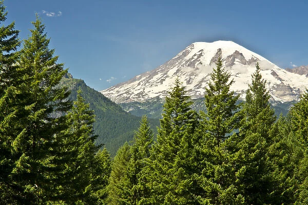 Mount Rainier, snow coverered, road to Paradise, Mount Rainier National Park, Washington
