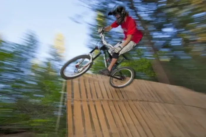 Framed Print : Mountain biker on Wall Ride on the Spooky Trail on Spencer Mountain near Whitefish Framed Print : Mountain biker on Wall Ride on the Spooky Trail on Spencer Mountain near Whitefish