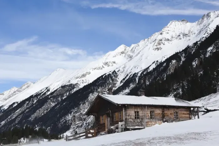 Framed Print : Mountain hut or alpe during winter in the National Park Hohe Tauern in Austria. Europe Framed Print : Mountain hut or alpe during winter in the National Park Hohe Tauern in Austria. Europe