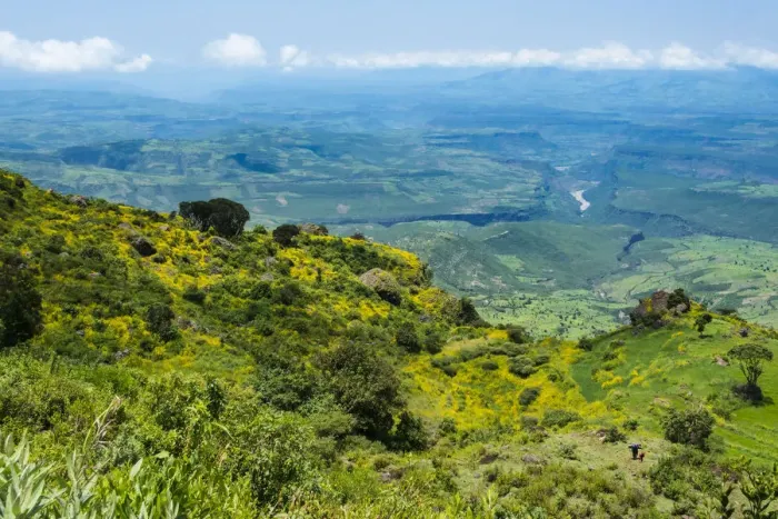 Framed Print : Mountain landscape in Great Blue Nile Gorge, between Addis Ababa and Bahir Dar, Ethiopia Framed Print : Mountain landscape in Great Blue Nile Gorge, between Addis Ababa and Bahir Dar, Ethiopia